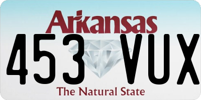 AR license plate 453VUX