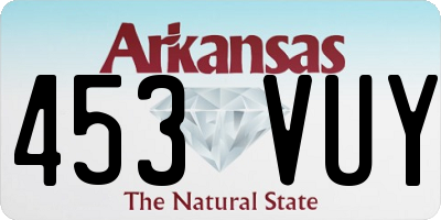 AR license plate 453VUY