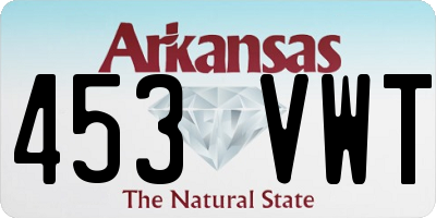 AR license plate 453VWT