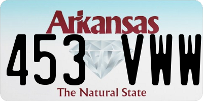 AR license plate 453VWW
