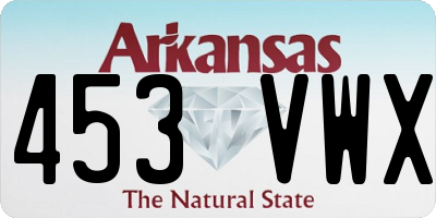 AR license plate 453VWX