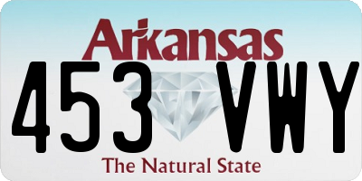 AR license plate 453VWY