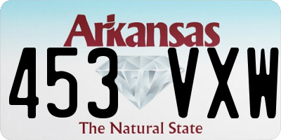 AR license plate 453VXW