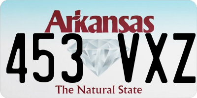 AR license plate 453VXZ