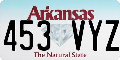 AR license plate 453VYZ