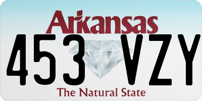 AR license plate 453VZY