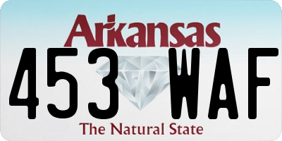 AR license plate 453WAF