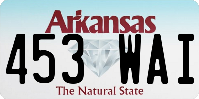AR license plate 453WAI