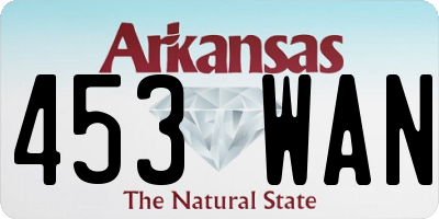 AR license plate 453WAN