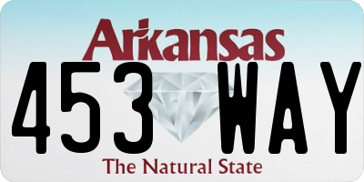 AR license plate 453WAY
