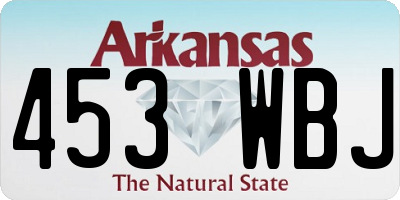 AR license plate 453WBJ