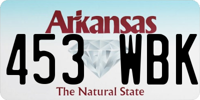 AR license plate 453WBK