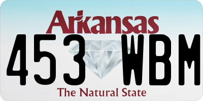 AR license plate 453WBM