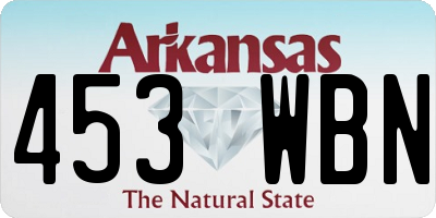 AR license plate 453WBN