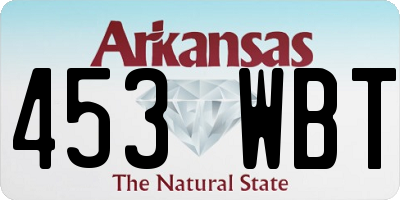 AR license plate 453WBT