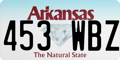 AR license plate 453WBZ