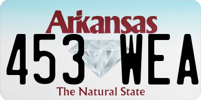 AR license plate 453WEA