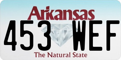AR license plate 453WEF