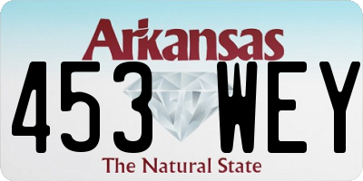 AR license plate 453WEY