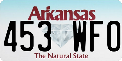 AR license plate 453WFO