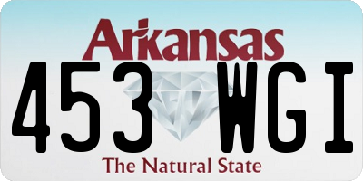 AR license plate 453WGI