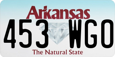 AR license plate 453WGO