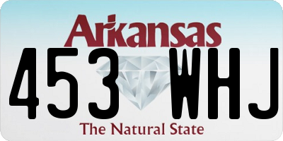 AR license plate 453WHJ