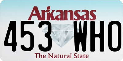 AR license plate 453WHO
