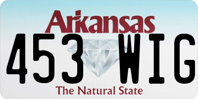 AR license plate 453WIG