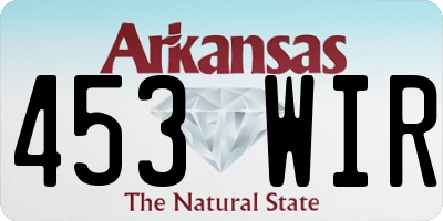 AR license plate 453WIR