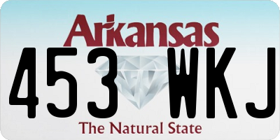 AR license plate 453WKJ