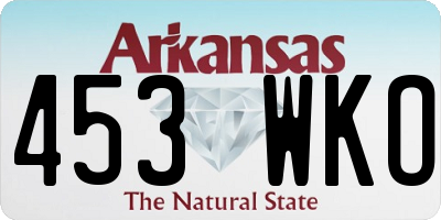 AR license plate 453WKO