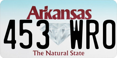 AR license plate 453WRO