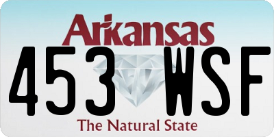AR license plate 453WSF
