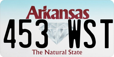 AR license plate 453WST