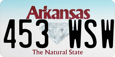 AR license plate 453WSW