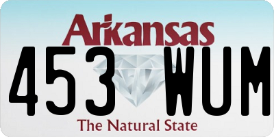 AR license plate 453WUM