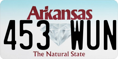 AR license plate 453WUN
