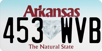 AR license plate 453WVB