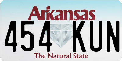 AR license plate 454KUN
