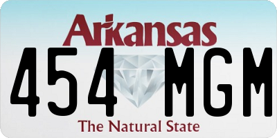 AR license plate 454MGM