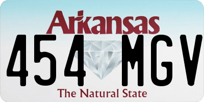 AR license plate 454MGV
