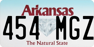 AR license plate 454MGZ