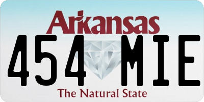 AR license plate 454MIE