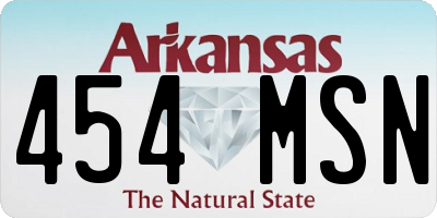 AR license plate 454MSN