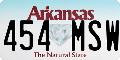 AR license plate 454MSW