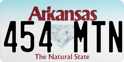 AR license plate 454MTN