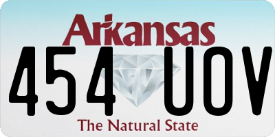 AR license plate 454UOV