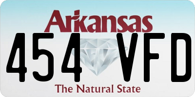 AR license plate 454VFD