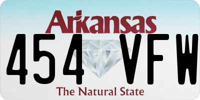 AR license plate 454VFW
